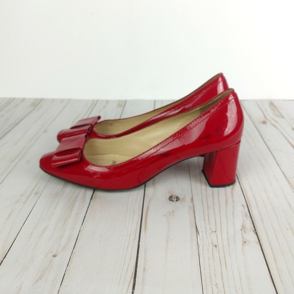 SOLD Kate Spade red bow patent leather pumps 9.5 - Picture 3 of 8
